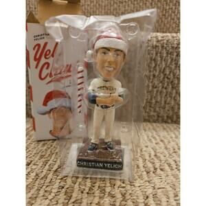 Christian Yelich Milwaukee Brewers Limited Edition Yeli Claus Bobblehead NIB